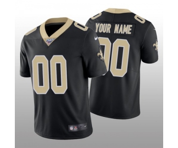 Men's New Orleans Saints Custom Black Vapor Limited 100th Season Jersey