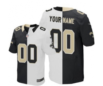 Men's Nike New Orleans Saints Customized Black/White Two Tone Elite Jersey