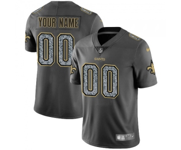 Men's Nike New Orleans Saints Customized Gray Static Vapor Untouchable Limited NFL Jersey