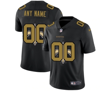 New Orleans Saints Custom Men's Nike Team Logo Dual Overlap Limited NFL Jersey Black