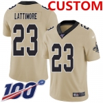 Nike  New Orleans Saints Custom Gold Men's Stitched NFL Limited Inverted Legend 100th Season Jersey