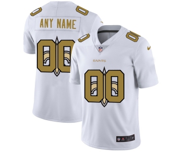 Nike New Orleans Saints Customized White Team Big Logo Vapor Untouchable Limited Jersey