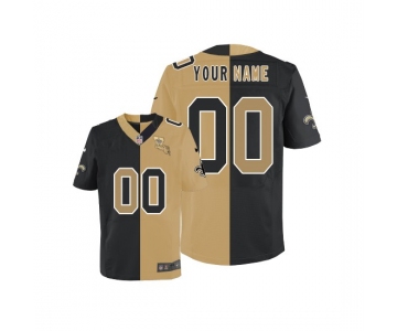 Nike New Orleans Saints Men's Customized Elite Team Gold Two Tone Jersey