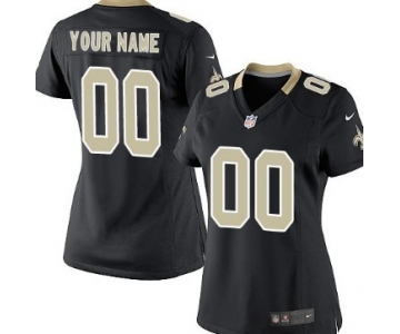 Women's Nike New Orleans Saints Customized Black Game Jersey