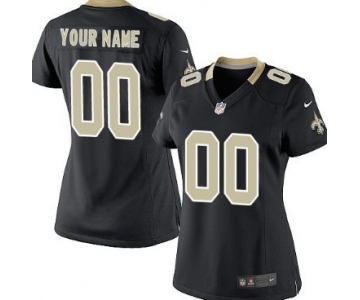 Women's Nike New Orleans Saints Customized Black Limited Jersey