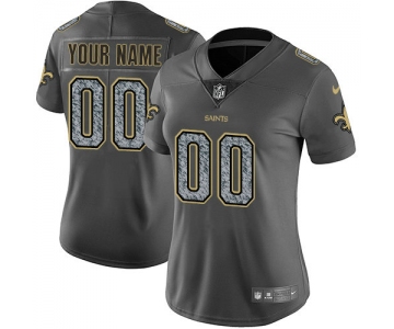 Women's Nike New Orleans Saints Customized Gray Static Vapor Untouchable Jersey