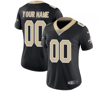 Women's Nike New Orleans Saints Home Black Customized Vapor Untouchable Limited NFL Jersey