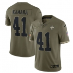 Men's New Orleans Saints #41 Alvin Kamara 2022 Olive Salute To Service Limited Stitched Jersey