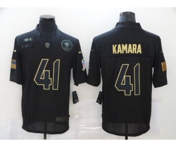 Men's New Orleans Saints #41 Alvin Kamara Black 2020 Salute To Service Stitched NFL Nike Limited Jersey