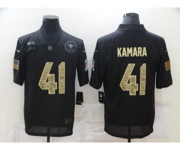 Men's New Orleans Saints #41 Alvin Kamara Black Camo 2020 Salute To Service Stitched NFL Nike Limited Jersey