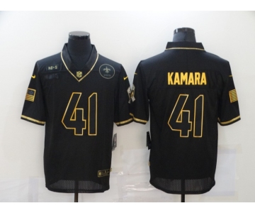 Men's New Orleans Saints #41 Alvin Kamara Black Gold 2020 Salute To Service Stitched NFL Nike Limited Jersey