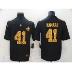 Men's New Orleans Saints #41 Alvin Kamara Black Leopard Print Fashion Vapor Limited Nike NFL Jersey