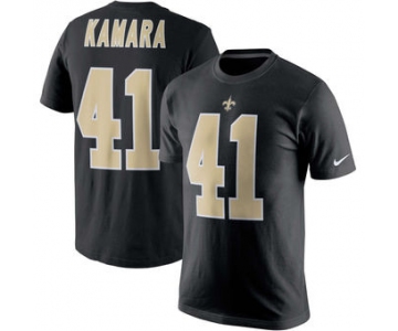 Men's New Orleans Saints 41 Alvin Kamara Black Nike Player Pride Name & Number T-Shirt