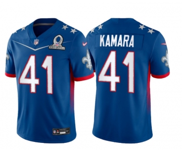 Men's New Orleans Saints #41 Alvin Kamara Blue 2022 Pro Bowl Vapor Untouchable Stitched Limited Jersey