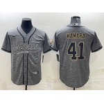 Men's New Orleans Saints #41 Alvin Kamara Gray With Patch Cool Base Stitched Baseball Jersey