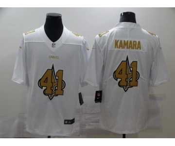 Men's New Orleans Saints #41 Alvin Kamara White 2020 Shadow Logo Vapor Untouchable Stitched NFL Nike Limited Jersey