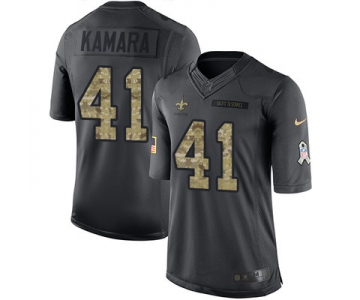 Nike New Orleans Saints #41 Alvin Kamara Black Men's Stitched NFL Limited 2016 Salute To Service Jersey