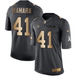 Nike New Orleans Saints #41 Alvin Kamara Black Men's Stitched NFL Limited Gold Salute To Service Jersey