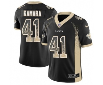 Nike New Orleans Saints #41 Alvin Kamara Black Team Color Men's Stitched NFL Limited Rush Drift Fashion Jersey