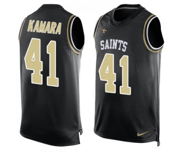 Nike New Orleans Saints #41 Alvin Kamara Black Team Color Men's Stitched NFL Limited Tank Top Jersey