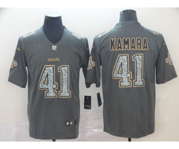 Nike Saints 41 Alvin Kamara Gray Camo Vapor Untouchable Limited Jersey