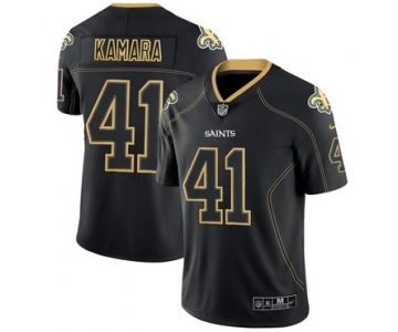 Nike Saints #41 Alvin Kamara Lights Out Black Men's Stitched NFL Limited Rush Jersey