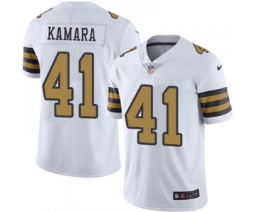 Nike Saints #41 Alvin Kamara White Men's Stitched NFL Limited Rush Jersey