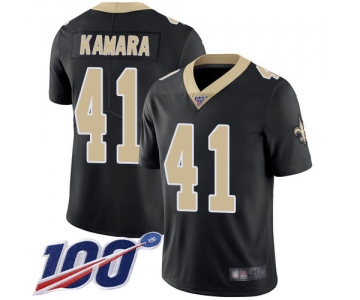 Saints #41 Alvin Kamara Black Team Color Men's Stitched Football 100th Season Vapor Limited Jersey