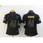 Women's New Orleans Saints #41 Alvin Kamara Black 2020 Salute To Service Stitched NFL Nike Limited Jersey