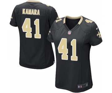 Women's Nike New Orleans Saints #41 Alvin Kamara Black Team Color Stitched NFL Elite Jersey