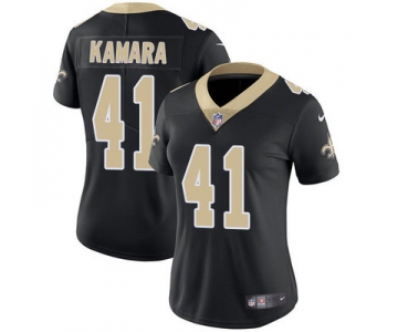 Women's Nike New Orleans Saints #41 Alvin Kamara Black Team Color Stitched NFL Vapor Untouchable Limited Jersey