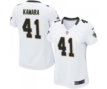 Women's Nike New Orleans Saints #41 Alvin Kamara White Stitched NFL Elite Jersey