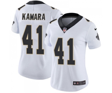 Women's Nike New Orleans Saints #41 Alvin Kamara White Stitched NFL Vapor Untouchable Limited Jersey