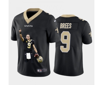 Men's New Orleans Saints #9 Drew Brees Black Player Portrait Edition 2020 Vapor Untouchable Stitched NFL Nike Limited Jersey