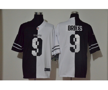 Men's New Orleans Saints #9 Drew Brees Black White Peaceful Coexisting 2020 Vapor Untouchable Stitched NFL Nike Limited Jersey