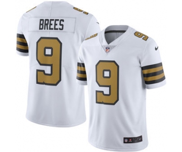 Men's New Orleans Saints #9 Drew Brees Nike White Color Rush Limited Jersey