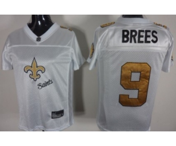 New Orleans Saints #9 Drew Brees 2011 White Stitched Womens Jersey