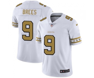 New Orleans Saints #9 Drew Brees Nike White Team Logo Vapor Limited NFL Jersey