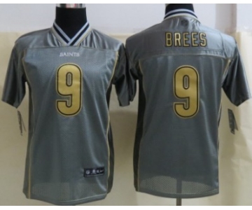 Nike New Orleans Saints #9 Drew Brees 2013 Gray Vapor Kids Jersey