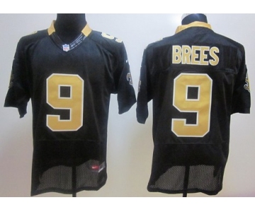 Nike New Orleans Saints #9 Drew Brees Black Elite Jersey
