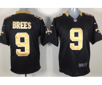 Nike New Orleans Saints #9 Drew Brees Black Game Jersey