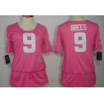 Nike New Orleans Saints #9 Drew Brees Breast Cancer Awareness Pink Womens Jersey