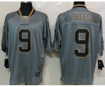 Nike New Orleans Saints #9 Drew Brees Lights Out Gray Elite Jersey