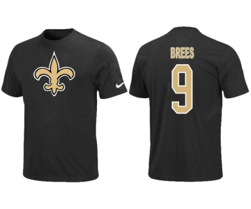 Nike New Orleans Saints #9 Drew Brees Name & Number T-Shirt Black