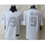 Nike New Orleans Saints #9 Drew Brees Platinum White Limited Jersey