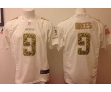 Nike New Orleans Saints #9 Drew Brees Salute to Service White Game Jersey