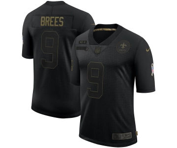 Nike Saints 9 Drew Brees Black 2020 Salute To Service Limited Jersey