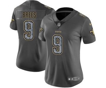 Women's Nike New Orleans Saints #9 Drew Brees Gray Static NFL Vapor Untouchable Game Jersey