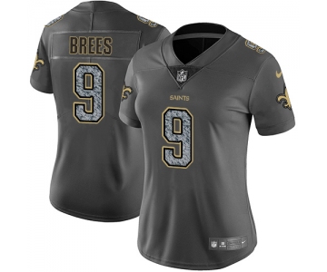 Women's Nike New Orleans Saints #9 Drew Brees Gray Static Stitched NFL Vapor Untouchable Limited Jersey