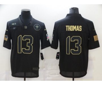 Men's New Orleans Saints #13 Michael Thomas Black 2020 Salute To Service Stitched NFL Nike Limited Jersey